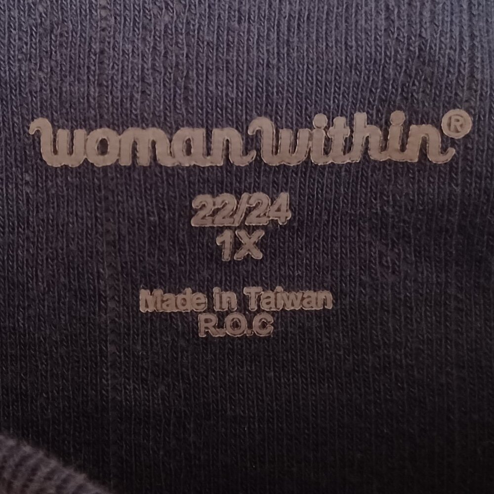 Women Within Blue Embroidered Flower Top Size 1X - Picture 5 of 7